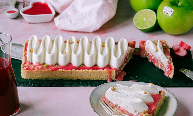 Crostata di rabarbaro con  Granny Smith